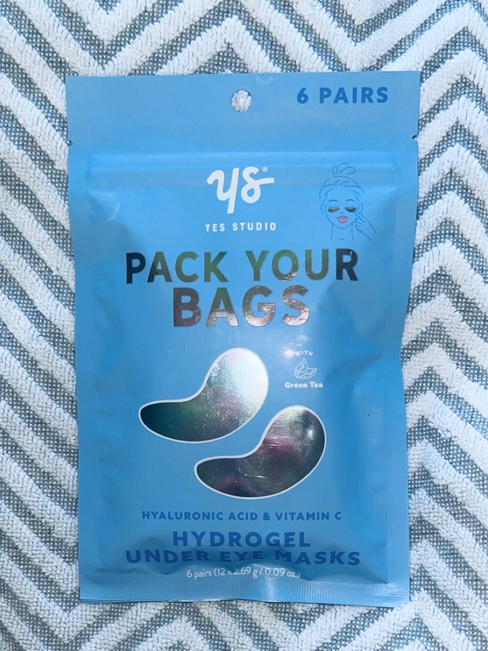 Yes Studio Pack Your Bags Blue Hydrogel Under Eye Masks - 6 Pairs